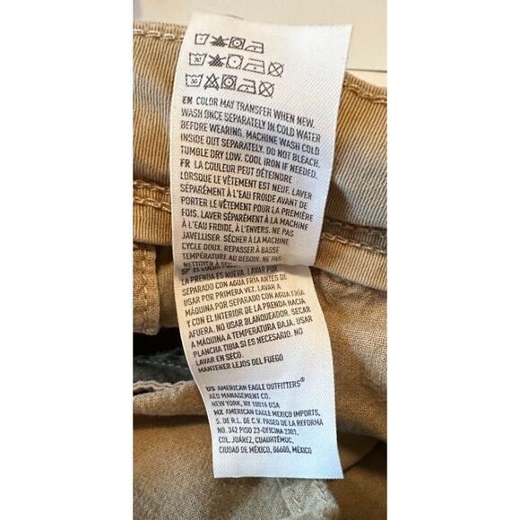 AMERICAN EAGLE Mens 26x28 Khaki Extreme Flex Slim Straight Jeans/Pants/Soft/Nice - Picture 7 of 8
